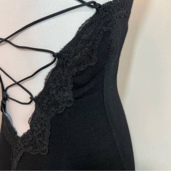 Y2K GUESS 2010 Corset Tie Lace Handkerchief Hem Dress Black Adjustable Straps XS - Picture 5 of 12